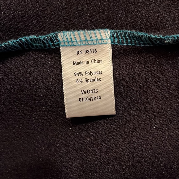 Coldwater Creek cardigan jacket. Chevron blue, green & black. Medium. GUC - Picture 8 of 9